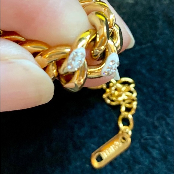 💥Asruye 10k Gold Plated Stainless Steel CZ Chunky 8” Bracelet💥 NIB - Picture 5 of 8